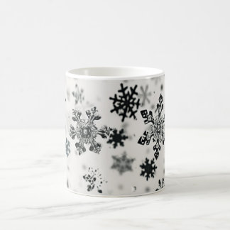 Schwarze Schneeflocken Weihnachten Kaffeetasse