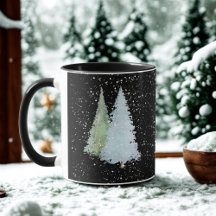 Schwarze Schneeflocken Winter Wasserfarben Weihnac