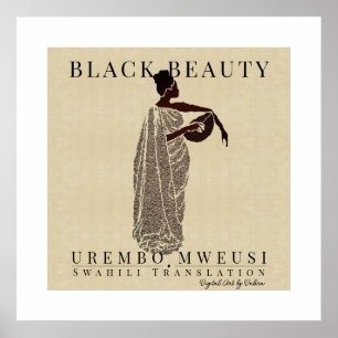 Schwarze Schönheit Afrikanische Frau mit einem Bow Poster