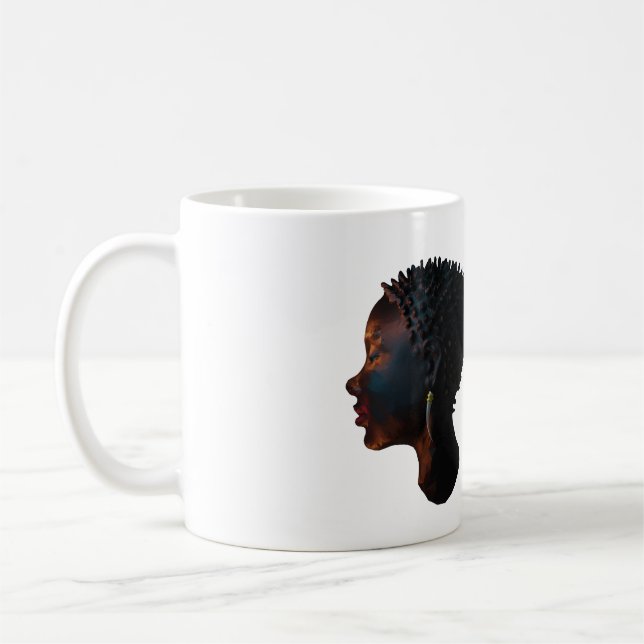 Schwarze Schönheit afrikanischer Frauen Kaffeetasse (Links)