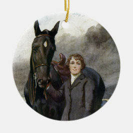 Schwarze Schönheit - sie wählte mich für ihr Pferd Keramikornament