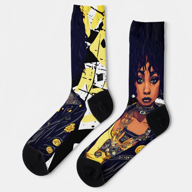 SCHWARZE SCHÖNHEIT URBAN ROCK ROLL REBEL LEATHER J SOCKEN (Linkes Detail)