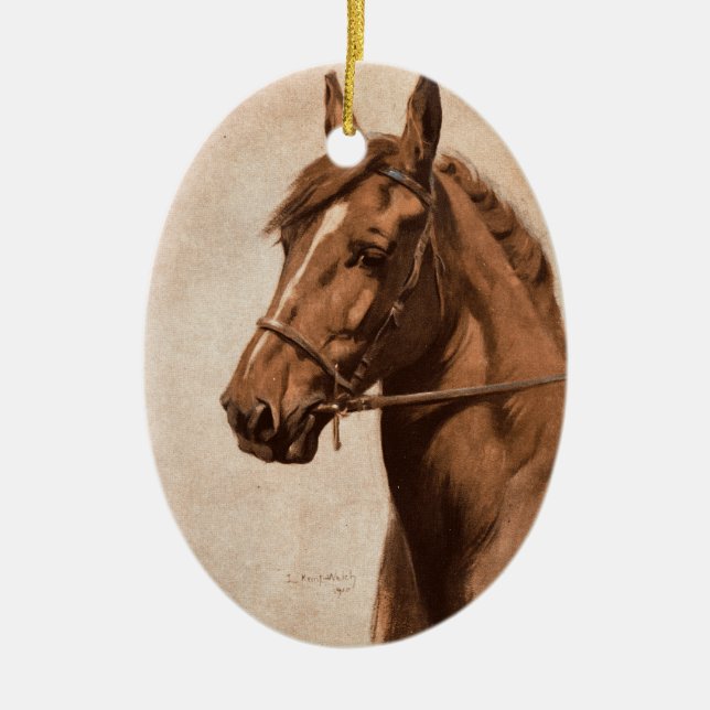Schwarze Schönheits-Ingwer-Pferdemalerei für Keramikornament (Vorne)