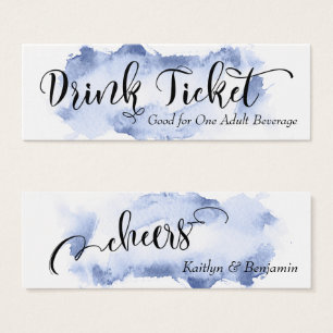 Schwarze Schrift & Dunkelblaue Wasserfarbe Trinkti