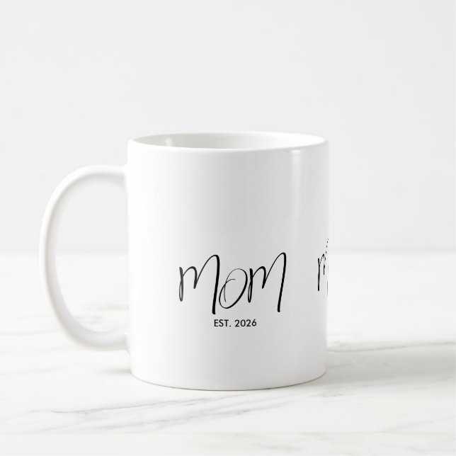 Schwarze Schrift Etablierte Mutter Kaffeetasse (Links)
