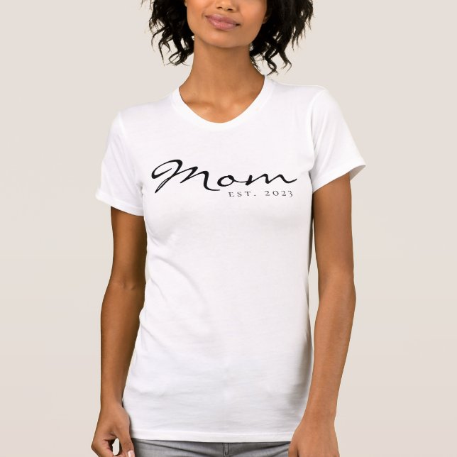 Schwarze Schrift etablierte Mutter T-Shirt (Vorderseite)