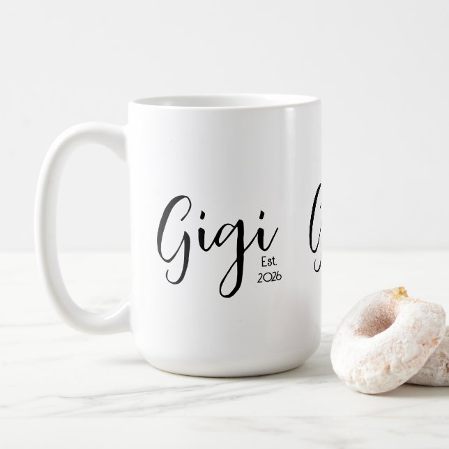 Schwarze Schrift Gigi Established Kaffeetasse (Mit Donut)
