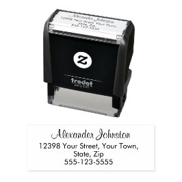 Schwarze Schrift Retouranschrift Branding-Stil Permastempel
