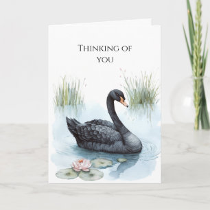 Schwarze Schwan Lotosblume Ich denke an dich Karte