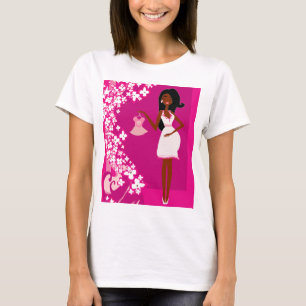 schwarze schwangere Frau T-Shirt