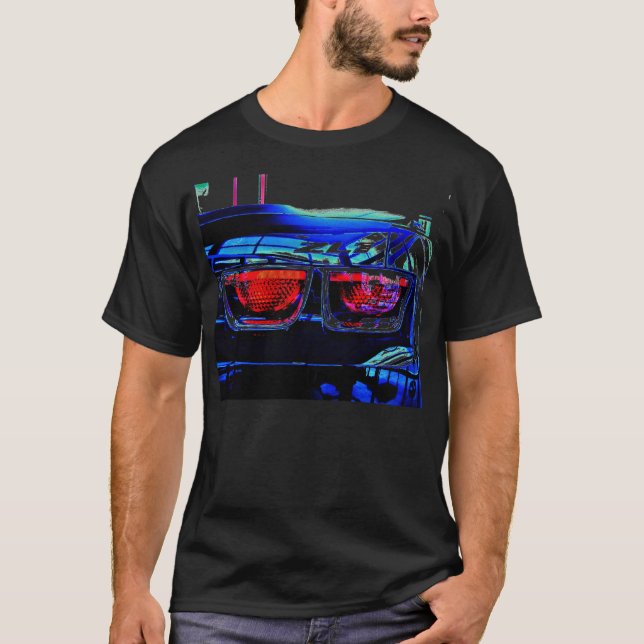 Schwarze Schwanz-Lichter und Abziehbild Chevrolet T-Shirt (Vorderseite)