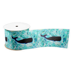 Schwarze Schwimmwale Blau Thunder_Cove Satinband
