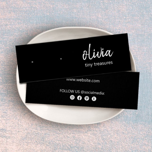 Schwarze Script-Gestell-Erring-Display-Karte (Von Creator hochgeladen)