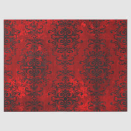 Schwarze Scroll Designs auf Farbtönen mit rotem De Seidenpapier