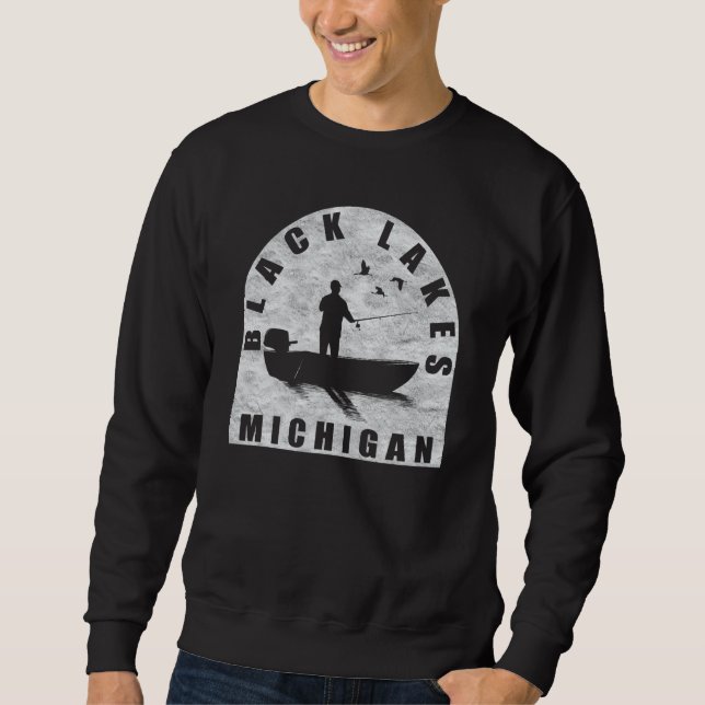 Schwarze Seen Fischen Sweatshirt (Vorderseite)