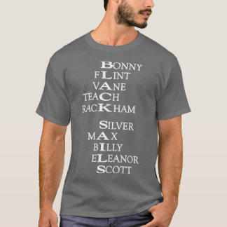 Schwarze Segel Weißer Text T-Shirt