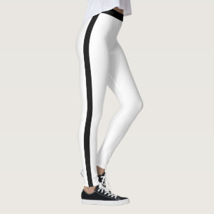 Schwarze Seitenstreifen Weiße Leggings oder Wählen