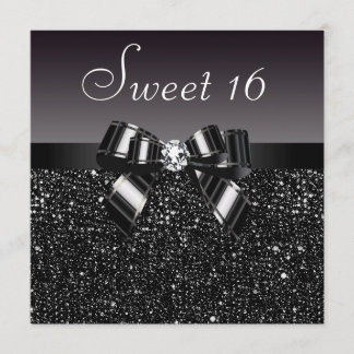 Schwarze Sequenzen, Bow & Diamond Sweet 16 Einladung