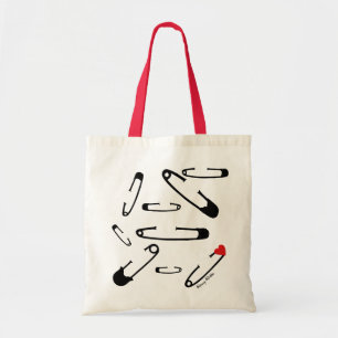Schwarze Sicherheits-Buttonkunst-Taschentasche Tragetasche