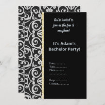 SCHWARZE SILBER GRAY PATTERN BACHELOR PARTEI EINLA