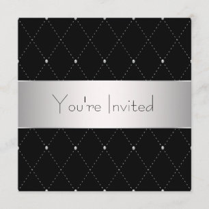 Schwarze Silberne Black-Tie-Firmenparty Einladung