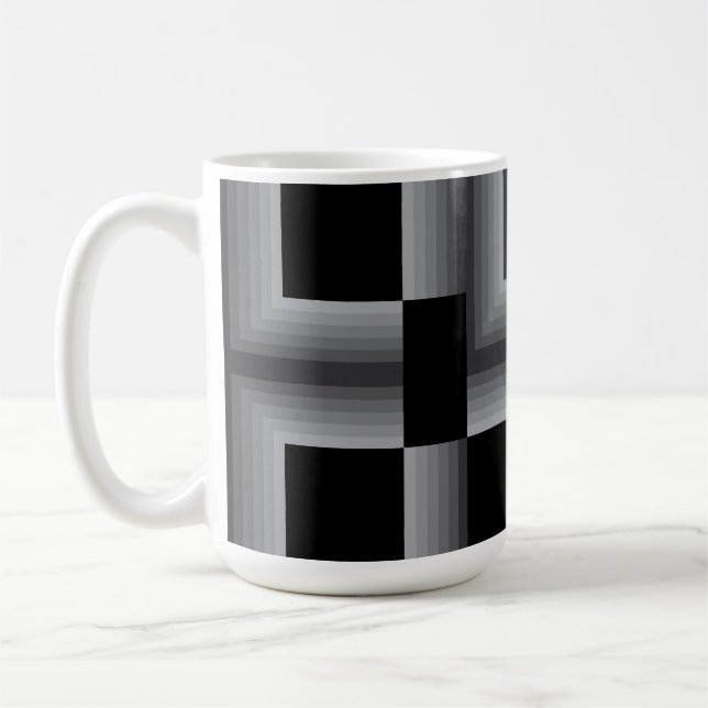 Schwarze, silberne, coole, einzigartige, trendige  kaffeetasse (Links)