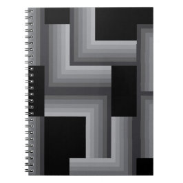 Schwarze, silberne, coole, einzigartige, trendige notizblock