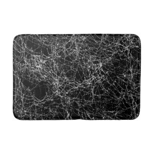 Schwarze & silberne Spinnennetze Chic Halloween Badematte