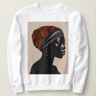 Schwarze Silhouette Afrikanische Amerikanerin Kopf Sweatshirt