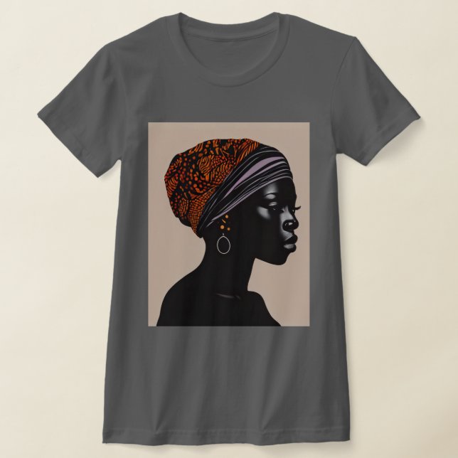 Schwarze Silhouette Afrikanische Amerikanerin Kopf T-Shirt (Ablage )