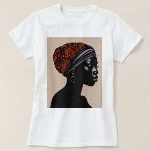 Schwarze Silhouette Afrikanische Amerikanerin Kopf T-Shirt