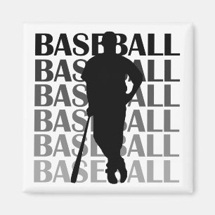 Schwarze Silhouette-Baseball-Spieler-T - Shirts Magnet