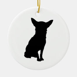 SCHWARZE SILHOUETTE CHIHUAHUA KERAMIKORNAMENT