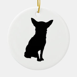 SCHWARZE SILHOUETTE CHIHUAHUA KERAMIKORNAMENT