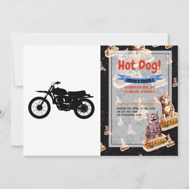 Schwarze Silhouette des Fahrrads - Hintergrundfarb Einladung (Vorderseite)