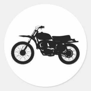 Schwarze Silhouette eines Fahrrads - Hintergrundfa Runder Aufkleber
