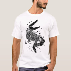 Schwarze Silhouette eines Krokodils T-Shirt