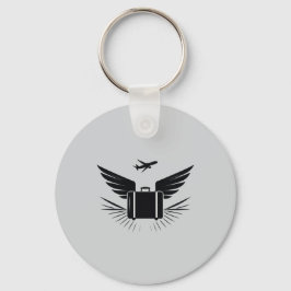 Schwarze Silhouette eines Reisekoffer Schlüsselanhänger