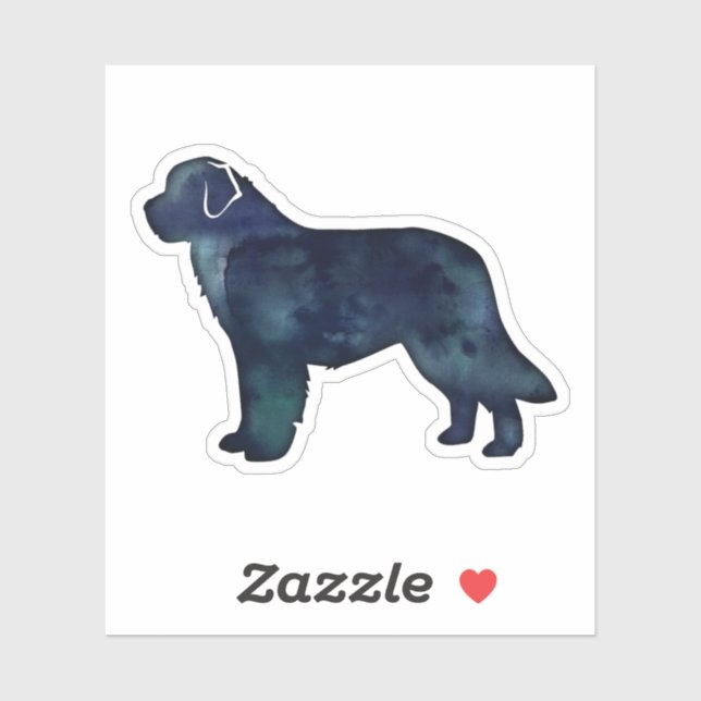 Schwarze Silhouette in Neufundland Aufkleber (Blatt)