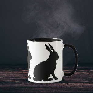 Schwarze Silhouette-Kaninchen Tasse