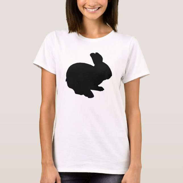 Schwarze Silhouette Ostersonniges Shirt (Vorderseite)