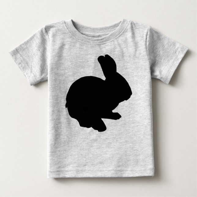 Schwarze Silhouette Ostersonniges Shirt (Vorderseite)