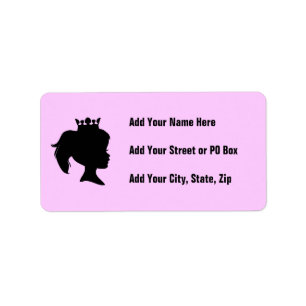 Schwarze Silhouette-Prinzessin T-shirts und Adressaufkleber