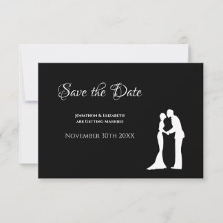 Schwarze Silhouette Save-the-Date-Karte
