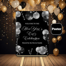 Schwarze Silvesterparty mit Silberglitter 