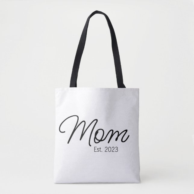Schwarze Skript-Typografie Established Mom (Vorderseite)