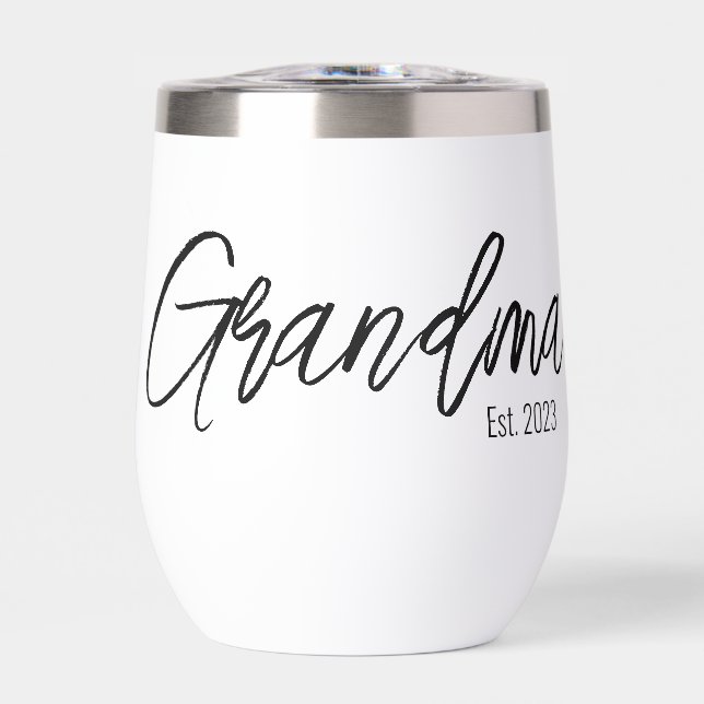 Schwarze Skript-Typografie Oma Errichtet Jahr (Vorderseite)