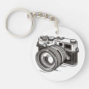 Schwarze SLR-Fotografenkamera Fotografie Schlüsselanhänger