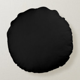 Schwarze Solid-Farbe Rundes Kissen