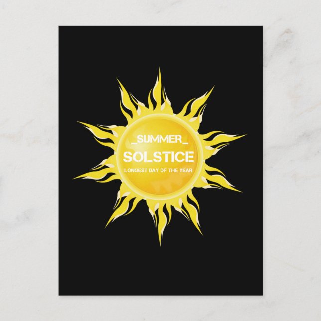 Schwarze Sommersonne der längste Tag des Jahres Postkarte (Vorderseite)